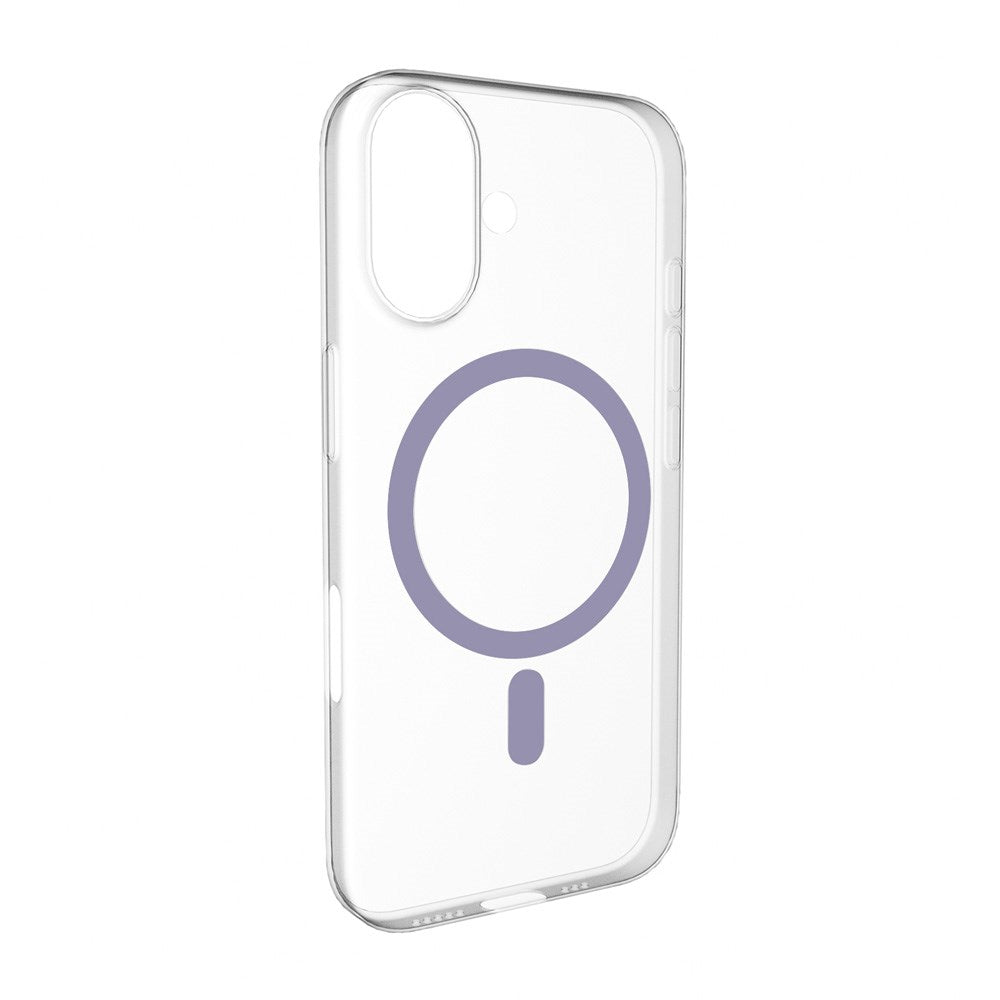 PURO iPhone 17 Hybrid Bagside Cover - MagSafe Kompatibel - Gennemsigtig / Lilla