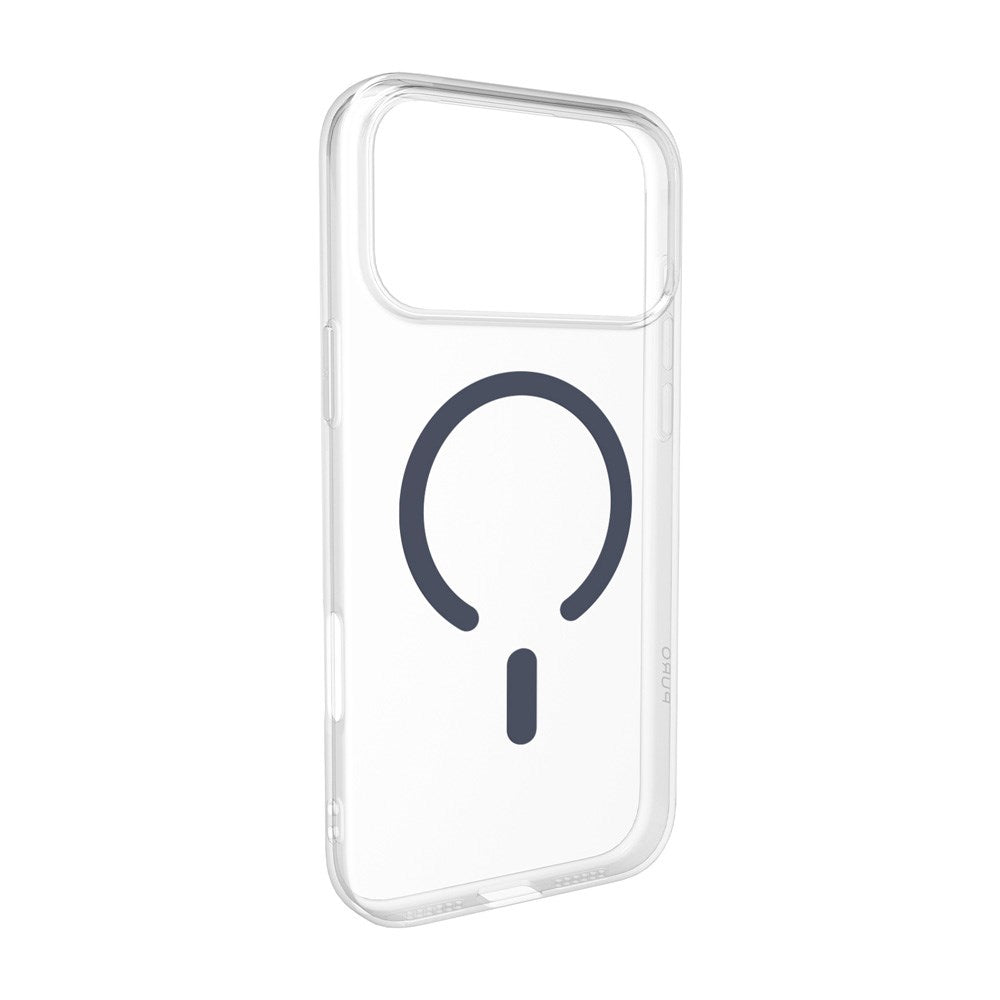 PURO iPhone 17 Pro Hybrid Bagside Cover - MagSafe Kompatibel - Gennemsigtig / Blå
