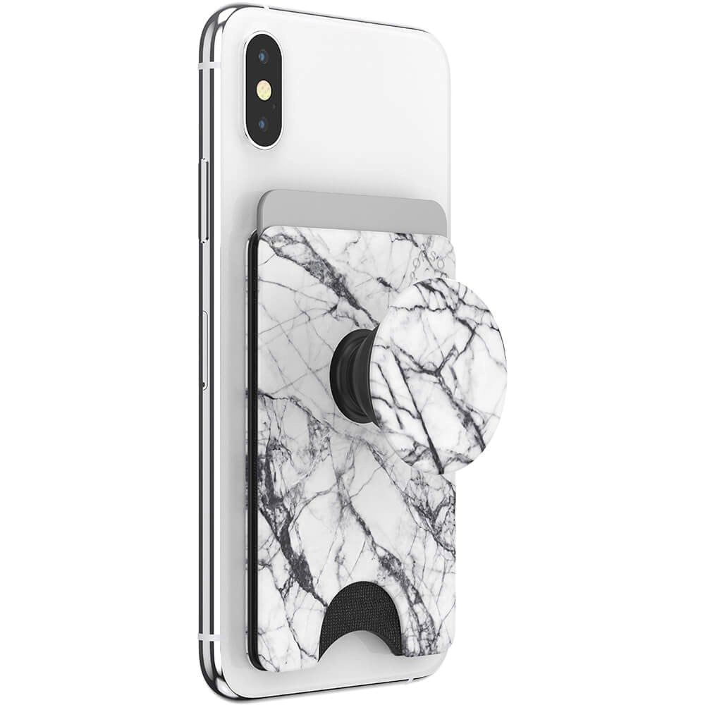 POPSOCKETS PopWallet Dove White Marble MagSafe Kortholder - Stander & Greb