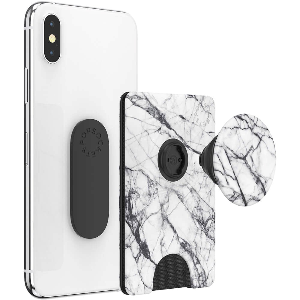 POPSOCKETS PopWallet Dove White Marble MagSafe Kortholder - Stander & Greb