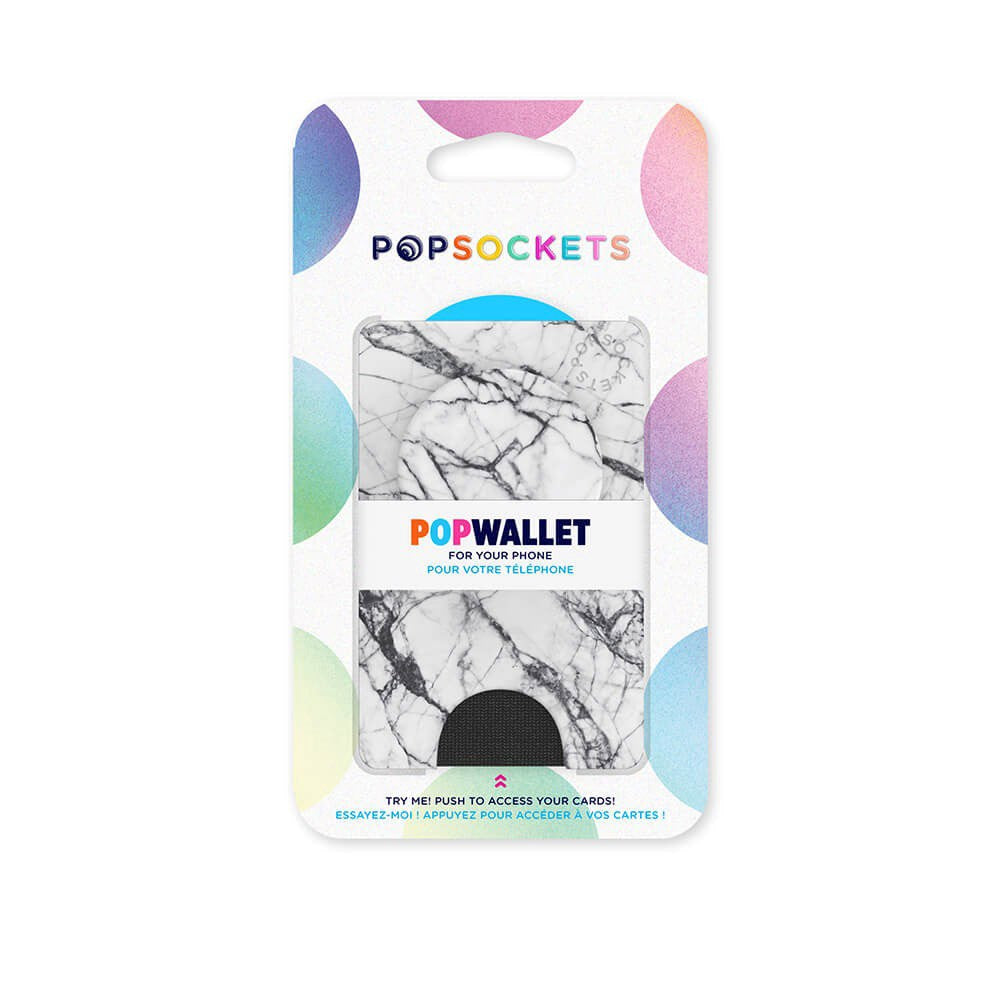 POPSOCKETS PopWallet Dove White Marble MagSafe Kortholder - Stander & Greb