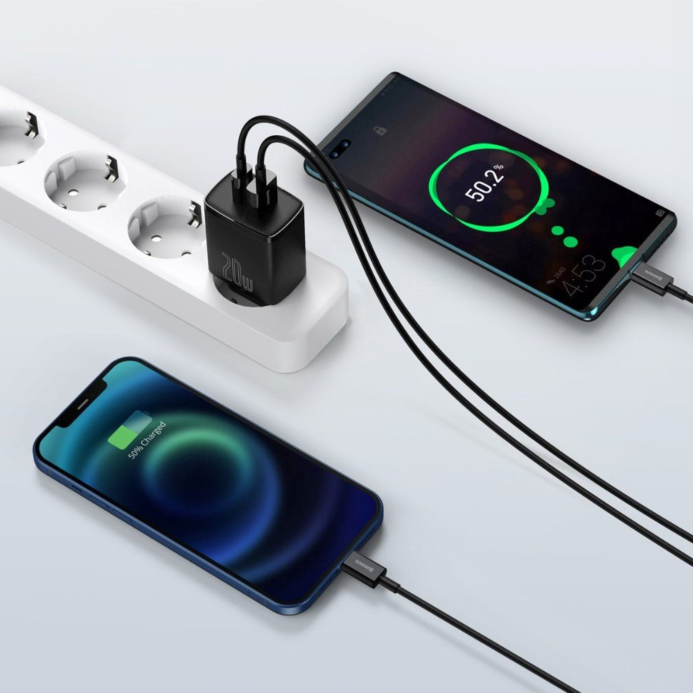 Baseus Compact 20W Vægoplader USB-C Quick Charge - Sort