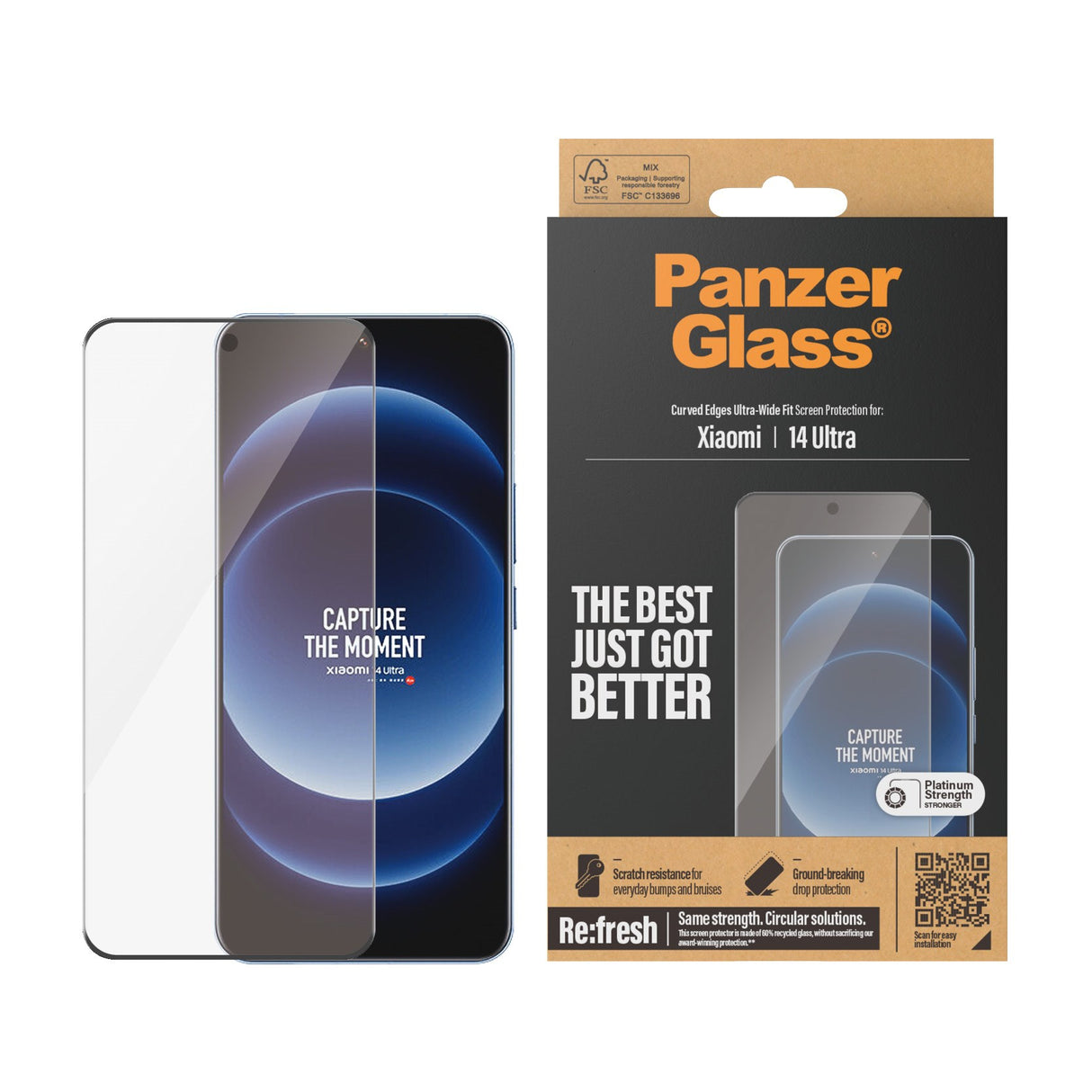 PanzerGlass Ultra-Wide Fit skjermbeskytter - Xiaomi 14 Ultra - Gjennomsiktig