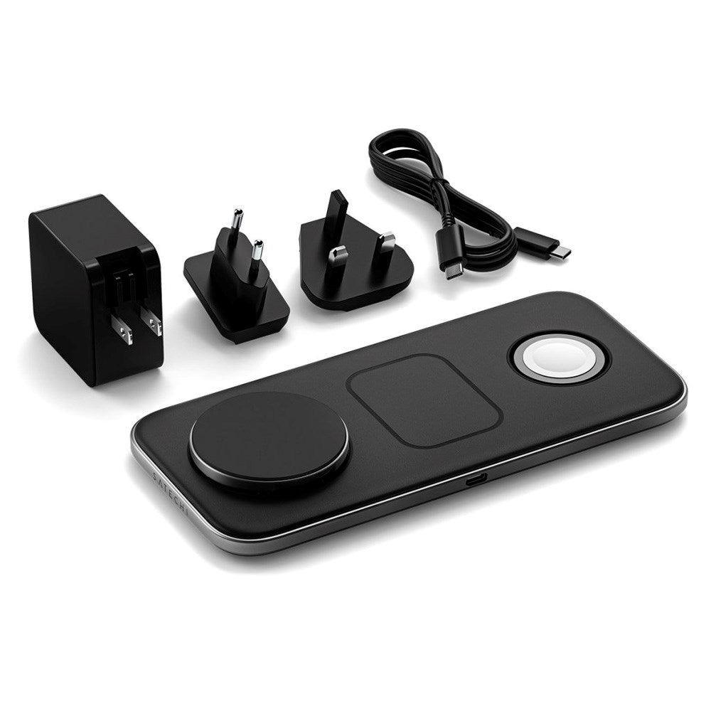 3-i-1 Qi2 trådløs lader - Satechi - MagSafe-kompatibel - Svart
