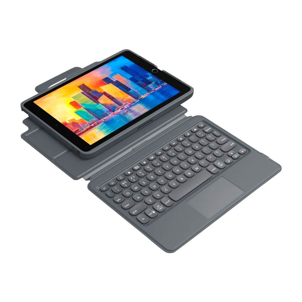 iPad 10.2" (2020 / 2019) Zagg Pro Keys Trackpad Keyboard (Dansk Tastatur m. Cover) - Charcoal