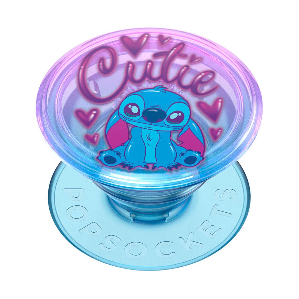Lisensiert Cutie Stitch avtakbart grep m. Stativfunksjon - POPSOCKETS PopGrip