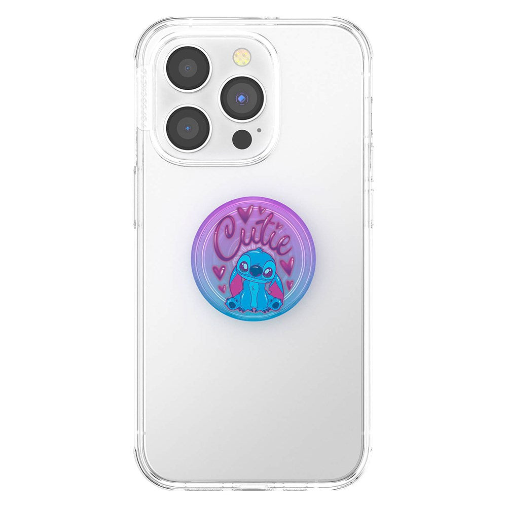 Lisensiert Cutie Stitch avtakbart grep m. Stativfunksjon - POPSOCKETS PopGrip