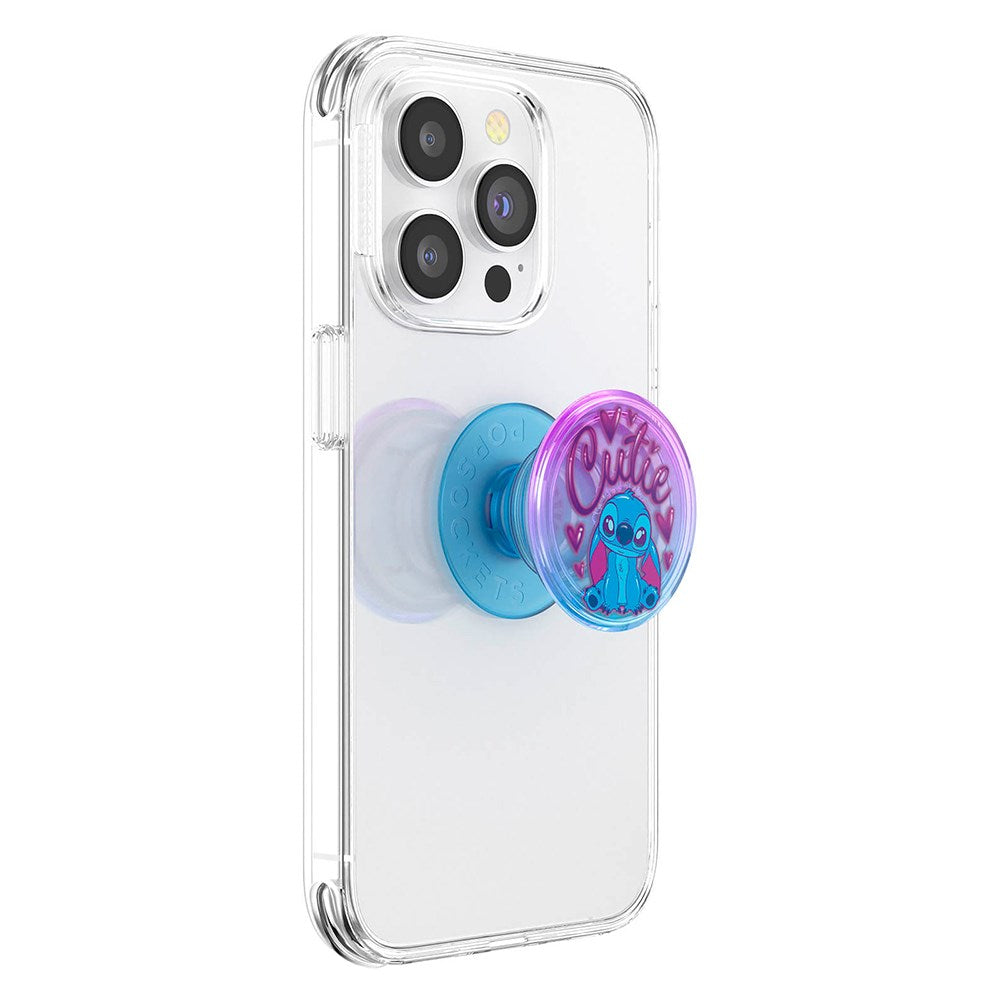 Lisensiert Cutie Stitch avtakbart grep m. Stativfunksjon - POPSOCKETS PopGrip