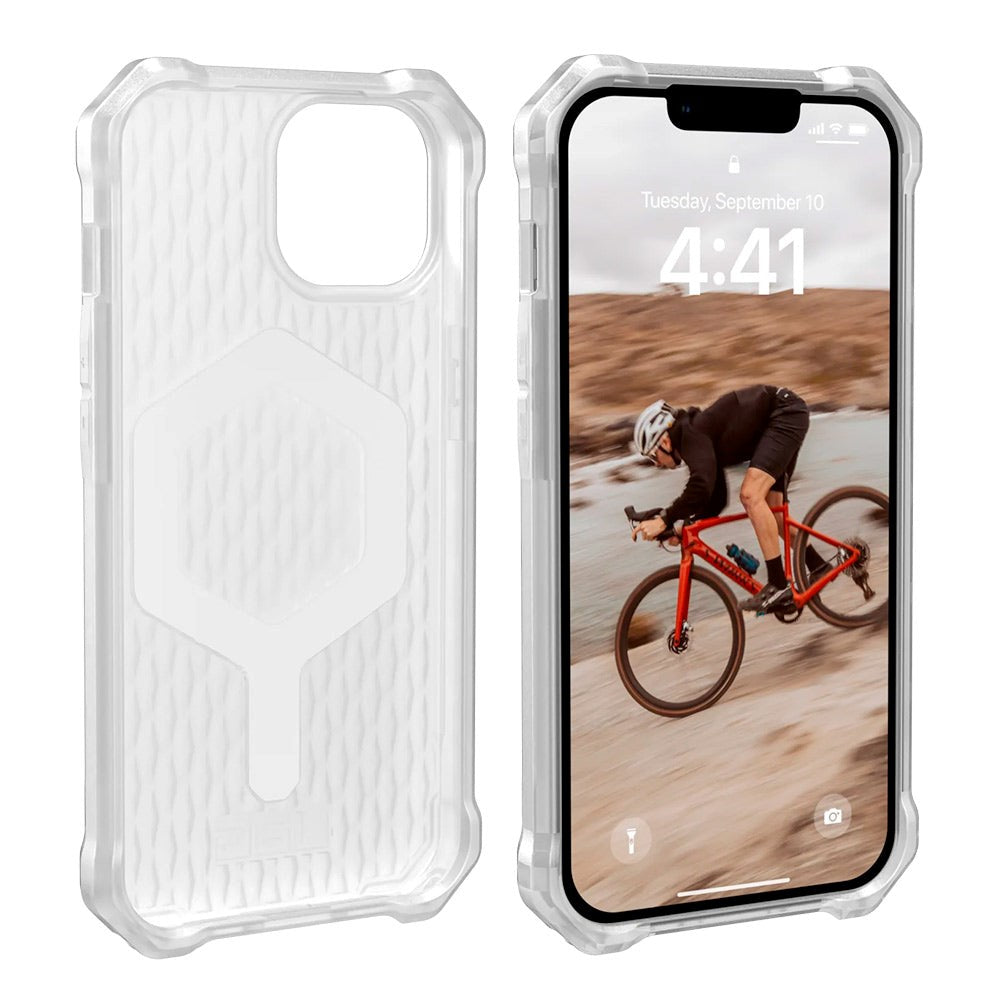 iPhone 14 / 13 UAG ESSENTIAL ARMOR Series Artisan-deksel - MagSafe-kompatibel - Frosted Ice - Gjennomsiktig