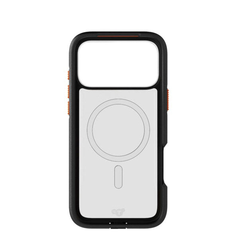 iPhone 17 Pro Max Tech21 EVO Pro Mobil Cover m. Strop - MagSafe Kompatibel - Gennemsigtig / Sort