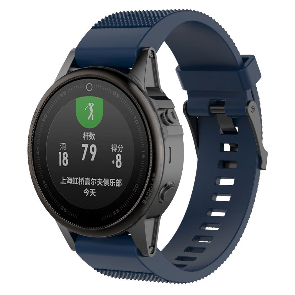 Garmin Fenix 6s & 6s Pro / 5s & 5s Plus riflet silikon 20 mm QuickFit-stropp inkl. Pinner - Mørkeblå