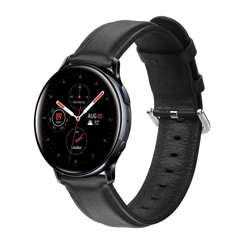Universal Smartwatch lærreim (20mm) - Svart