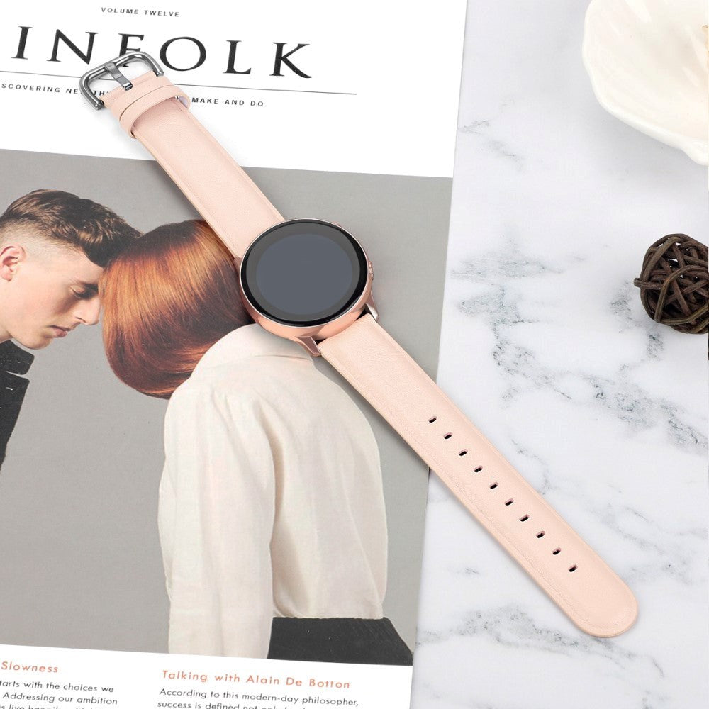 Universal Smartwatch lærreim (20 mm) - fersken