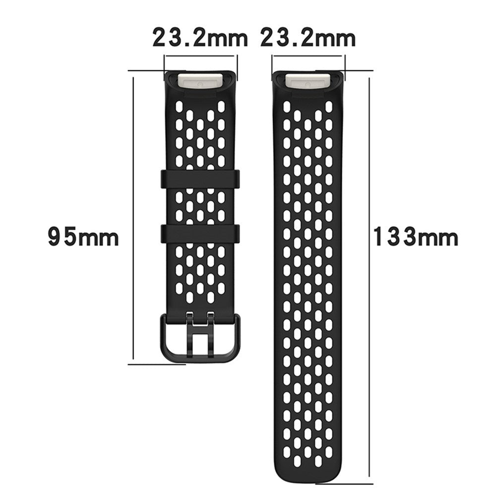 Fitbit Charge 6 / 5 Silikone Rem m. Huller - Blå