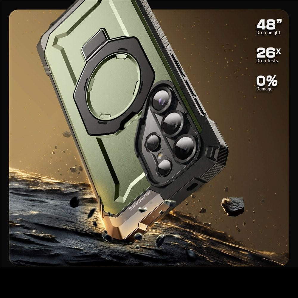 Samsung Galaxy S25 Ultra Supcase Unicorn Beetle Grip-deksel - MagSafe-kompatibel - Grønn