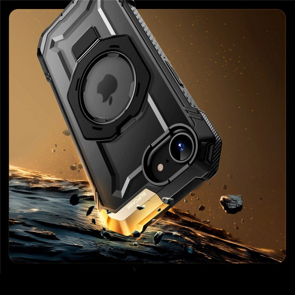 iPhone 16e Supcase Unicorn Beetle Grip-deksel - MagSafe-kompatibel - Gjennomsiktig / Svart