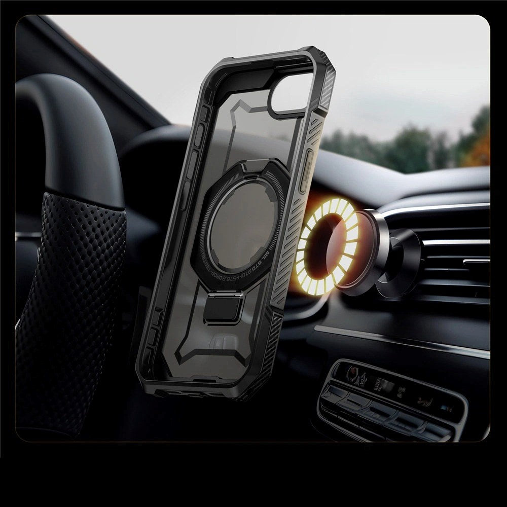 iPhone 16e Supcase Unicorn Beetle Grip-deksel - MagSafe-kompatibel - Gjennomsiktig / Svart