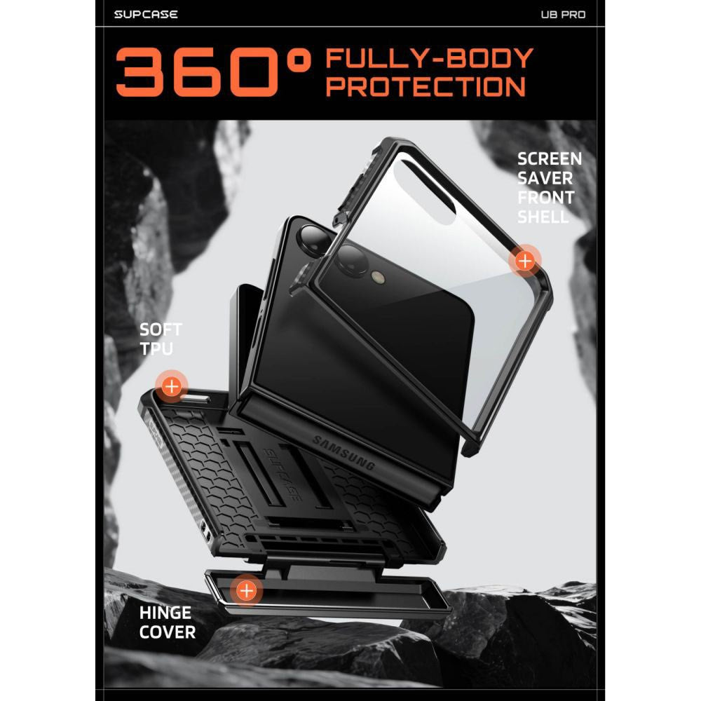 Samsung Galaxy Z Flip8 Supcase Unicorn Beetle Pro Håndværker Cover m. Kickstand - Sort