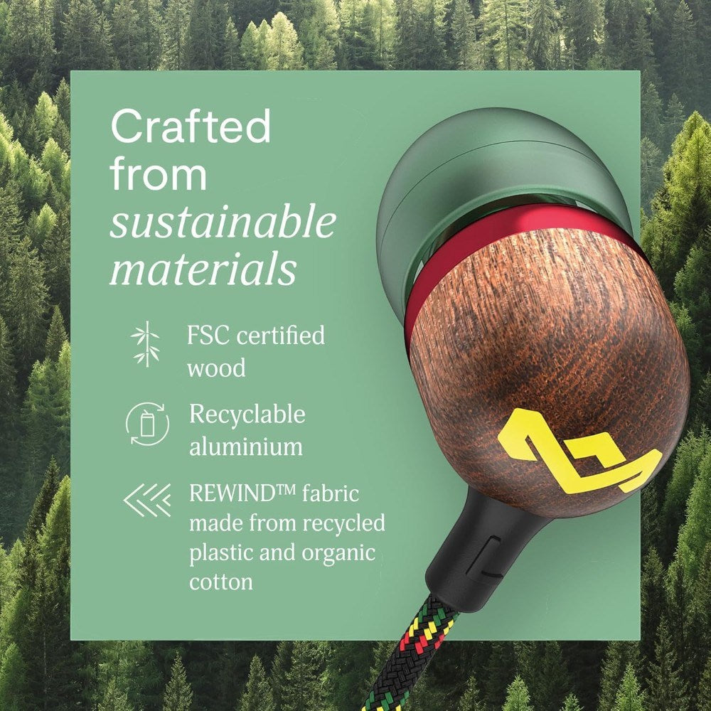 House of Marley Smile Jamaica In-Ear Høretelefoner m. USB-C - Rasta