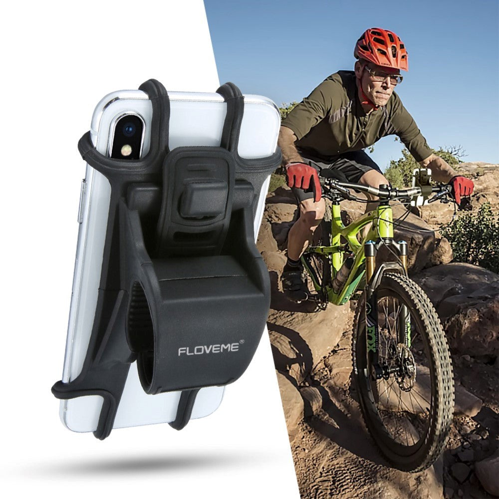 Floveme Universal Mobilholder Til Cykel - Sort (Maks Str. 15.7 cm)