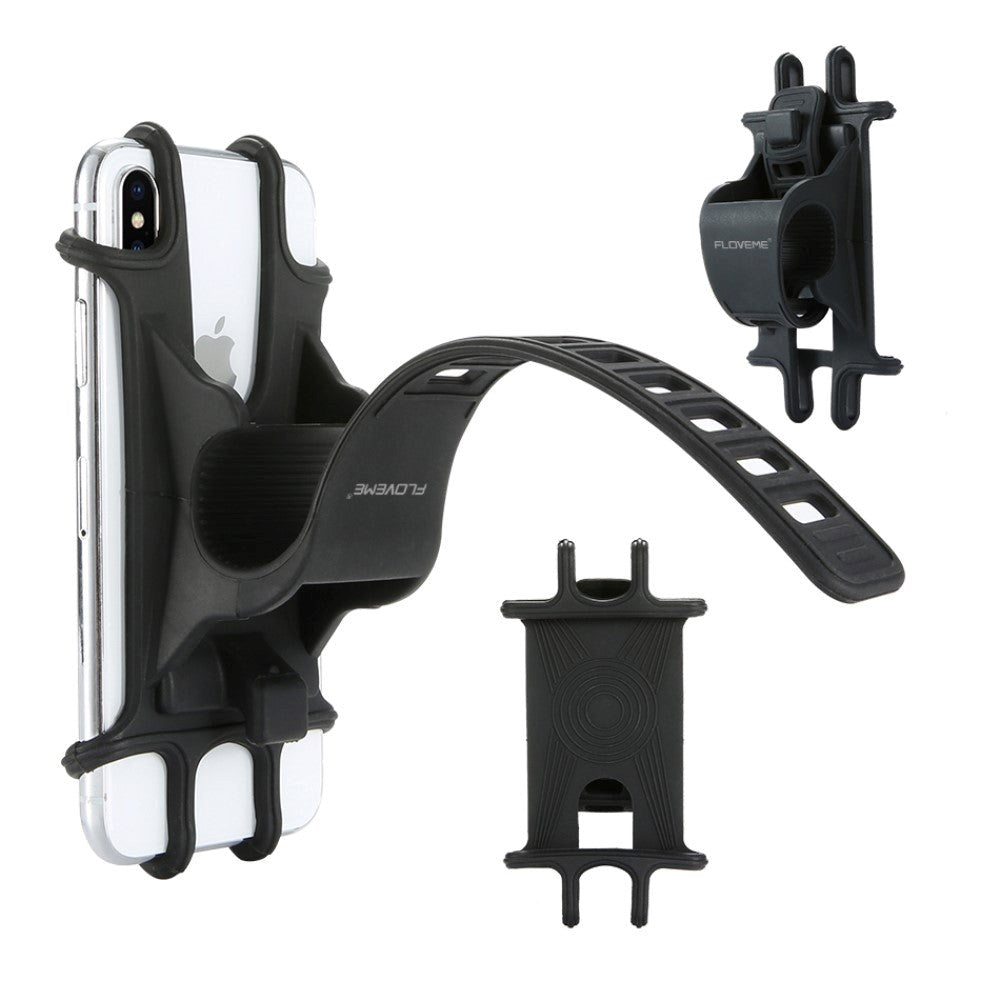 Floveme Universal Mobilholder Til Cykel - Sort (Maks Str. 15.7 cm)