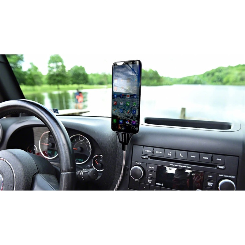 Fuse Chicken Selvstående USB-C Kabel m. Mobilholdefunktion - inkl. 2 x Klips - 0.6m - Sølv