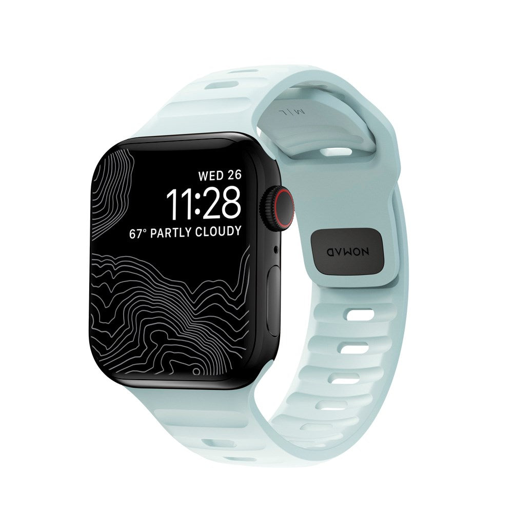 Nomad Apple Watch (38/40/SE/41/42 mm) sportsbåndstropp - Icy Blue Glow