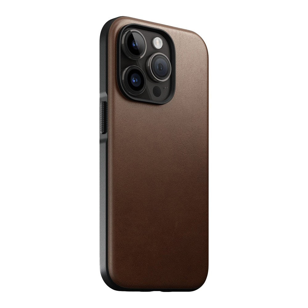 iPhone 14 Pro Nomad Modern Leather Cover - MagSafe Kompatibel - Brun