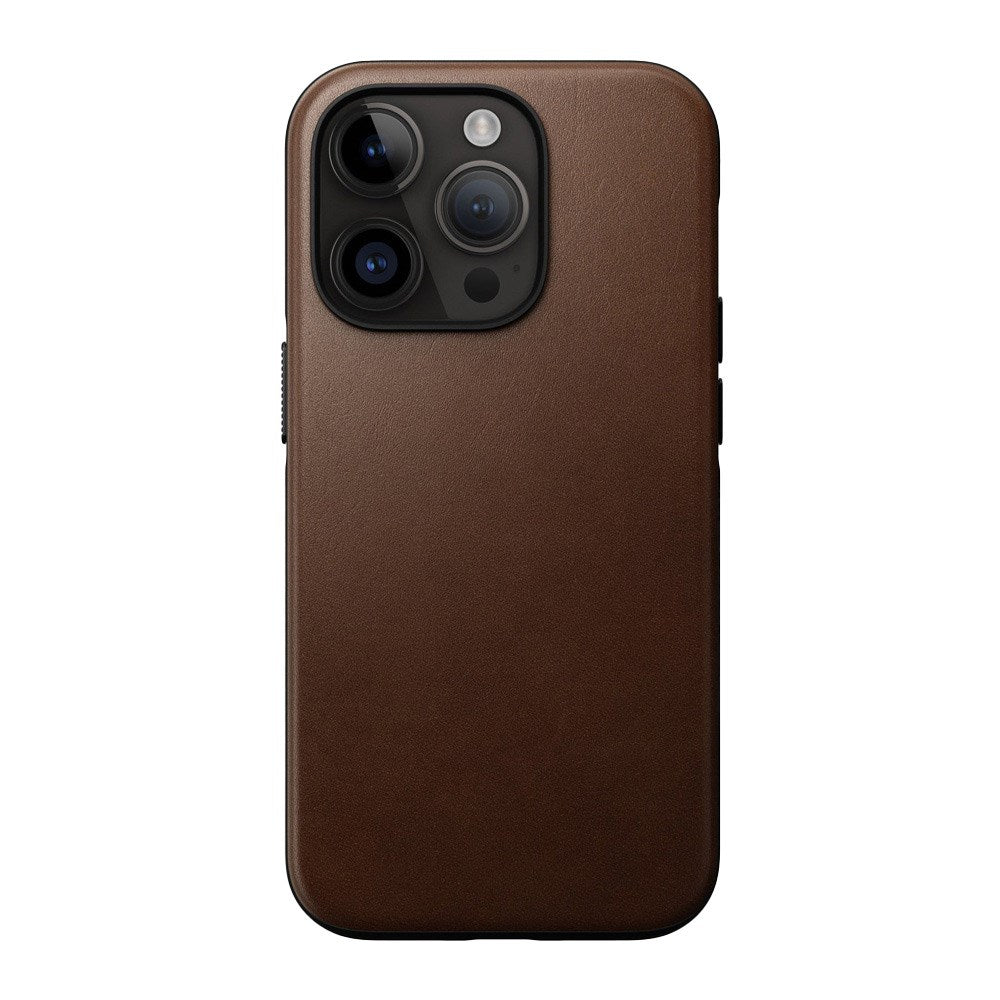 iPhone 14 Pro Nomad Modern Leather Cover - MagSafe Kompatibel - Brun