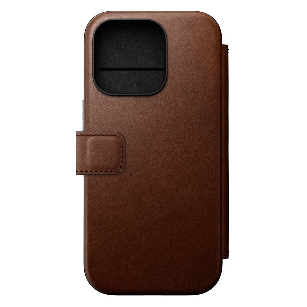iPhone 16 Pro Nomad Modern Leather Folio Cover - MagSafe-kompatibel - Brun