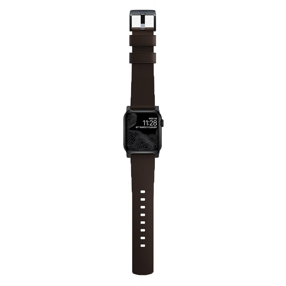 Nomad Apple Watch (42/44/SE/45/46/49 mm) Active Band Pro-stropp - klassisk brun / svart maskinvare