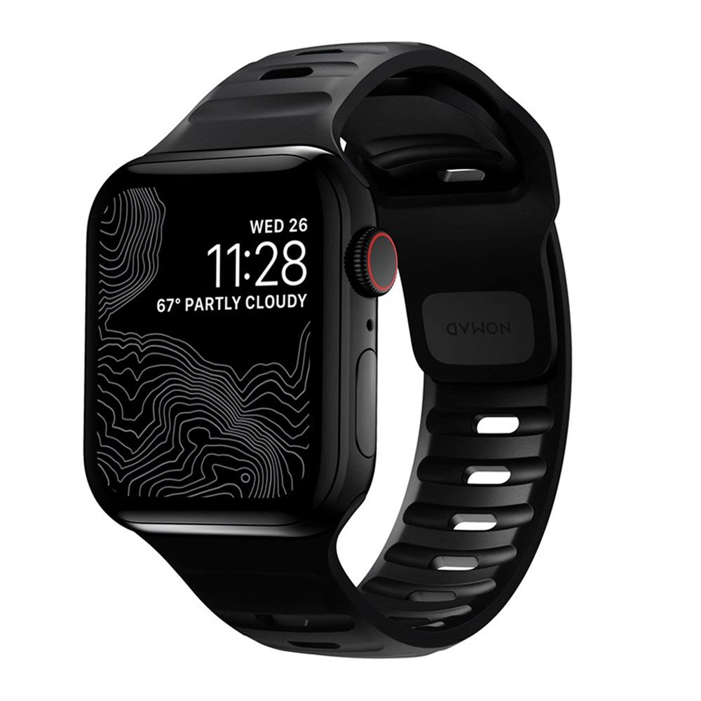 Nomad Apple Watch (42/44/SE/45/46/49 mm) sportsbåndstropp - svart
