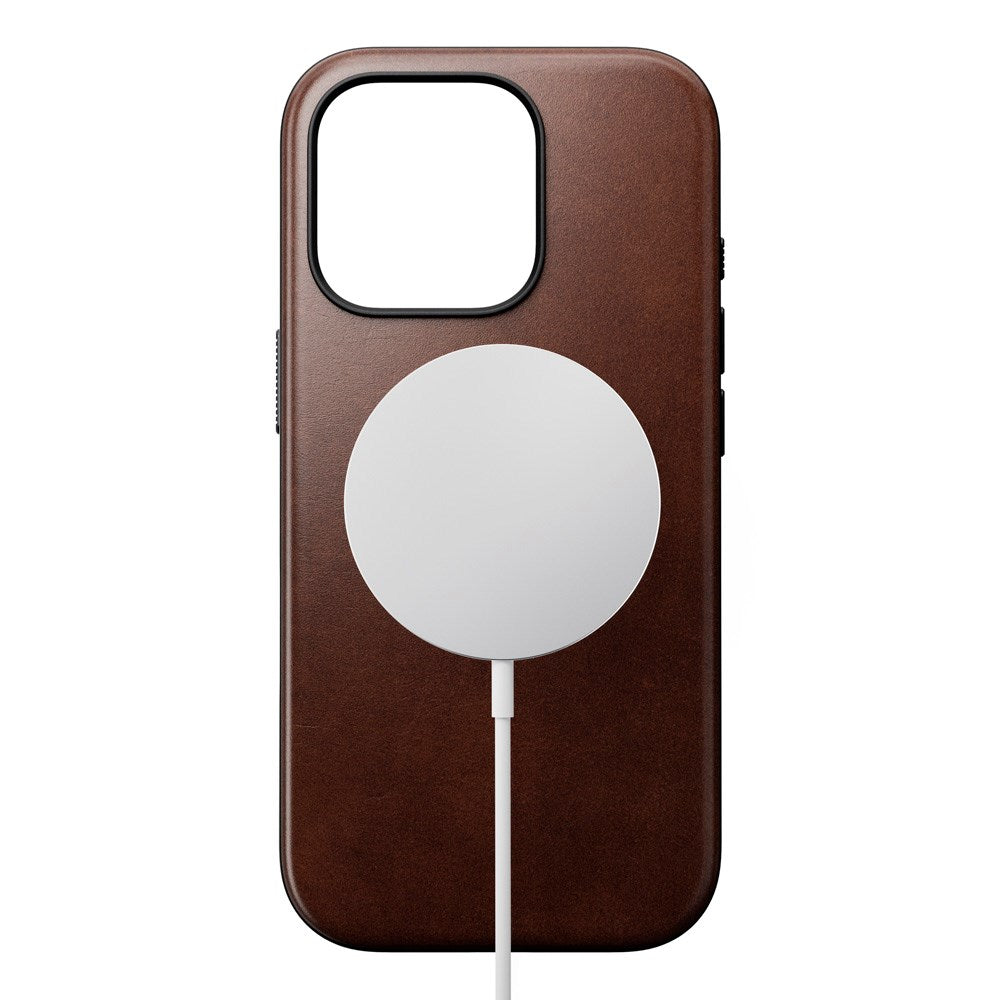 iPhone 16 Pro Modern Nomad Horween Leather Cover - MagSafe Kompatibel - Brun