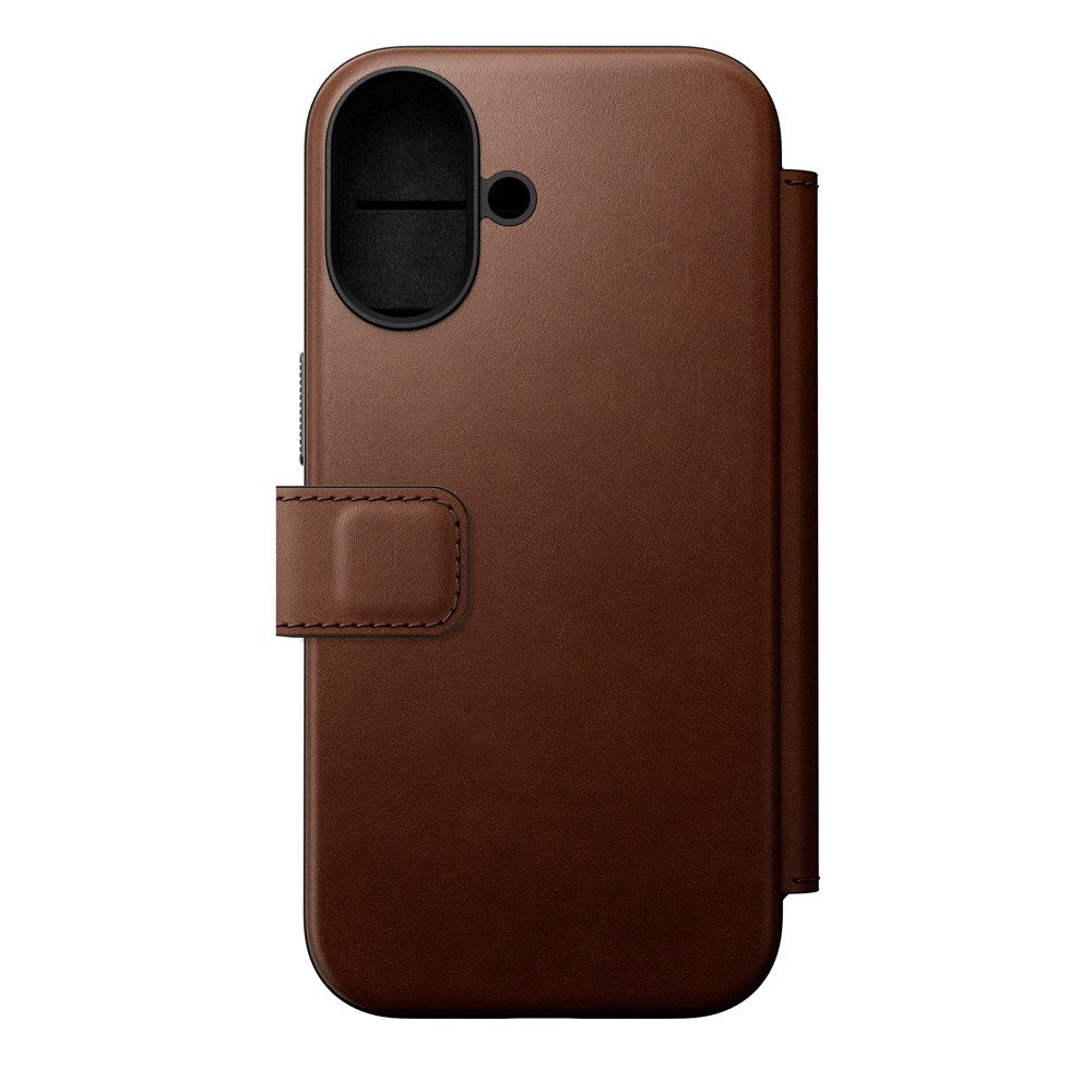 iPhone 17 - Nomad Modern Leather Folio Cover - MagSafe Kompatibel - Brown