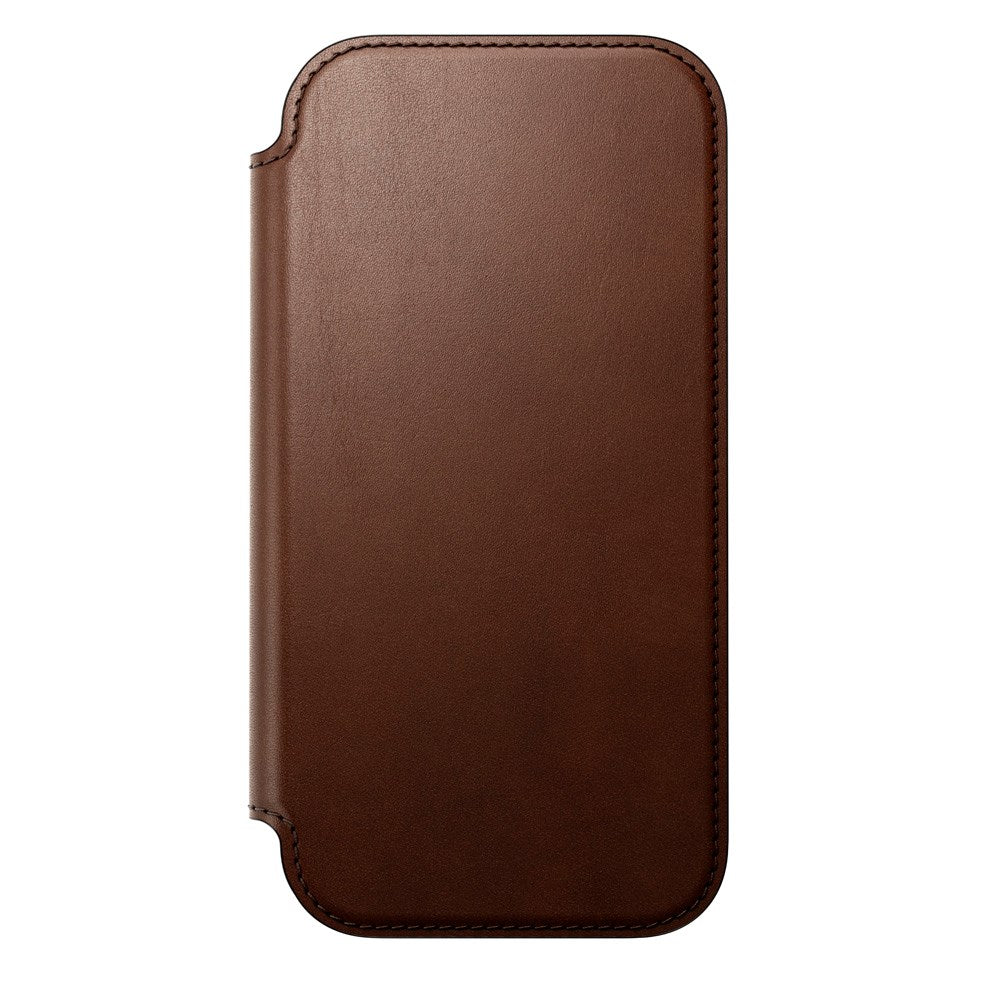 iPhone 17 - Nomad Modern Leather Folio Cover - MagSafe Kompatibel - Brown