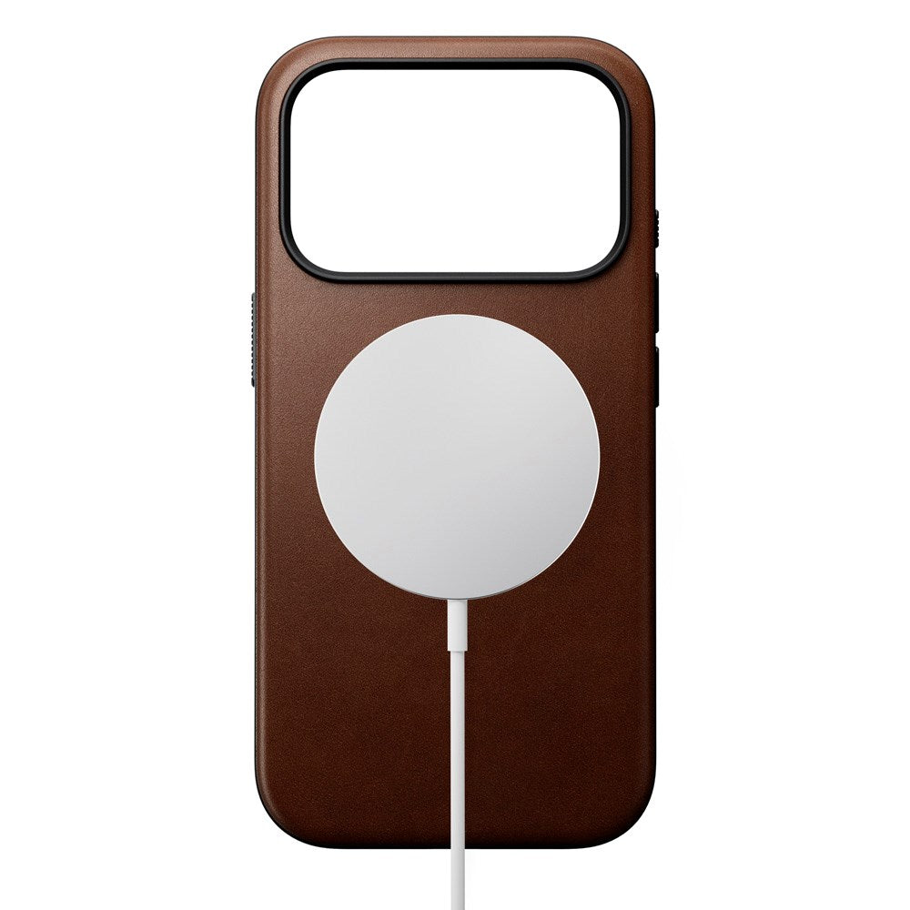 iPhone 17 Pro - Nomad Modern Leather Cover - MagSafe Kompatibel - Brown
