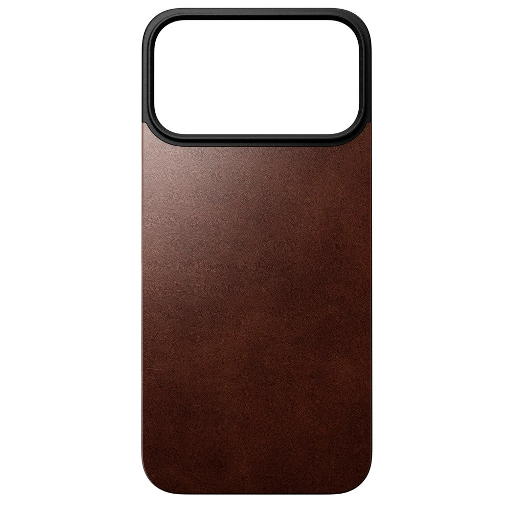 iPhone 17 Pro Max - Nomad Magnetic Horween Leather Back Cover - MagSafe Kompatibel - Rustic Brown