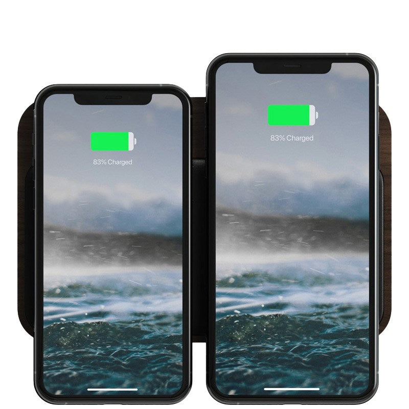 Nomad Base Station Hub Edition m. 10W Trådløs Oplader & USB-C / USB-A Port - Brun / Sort