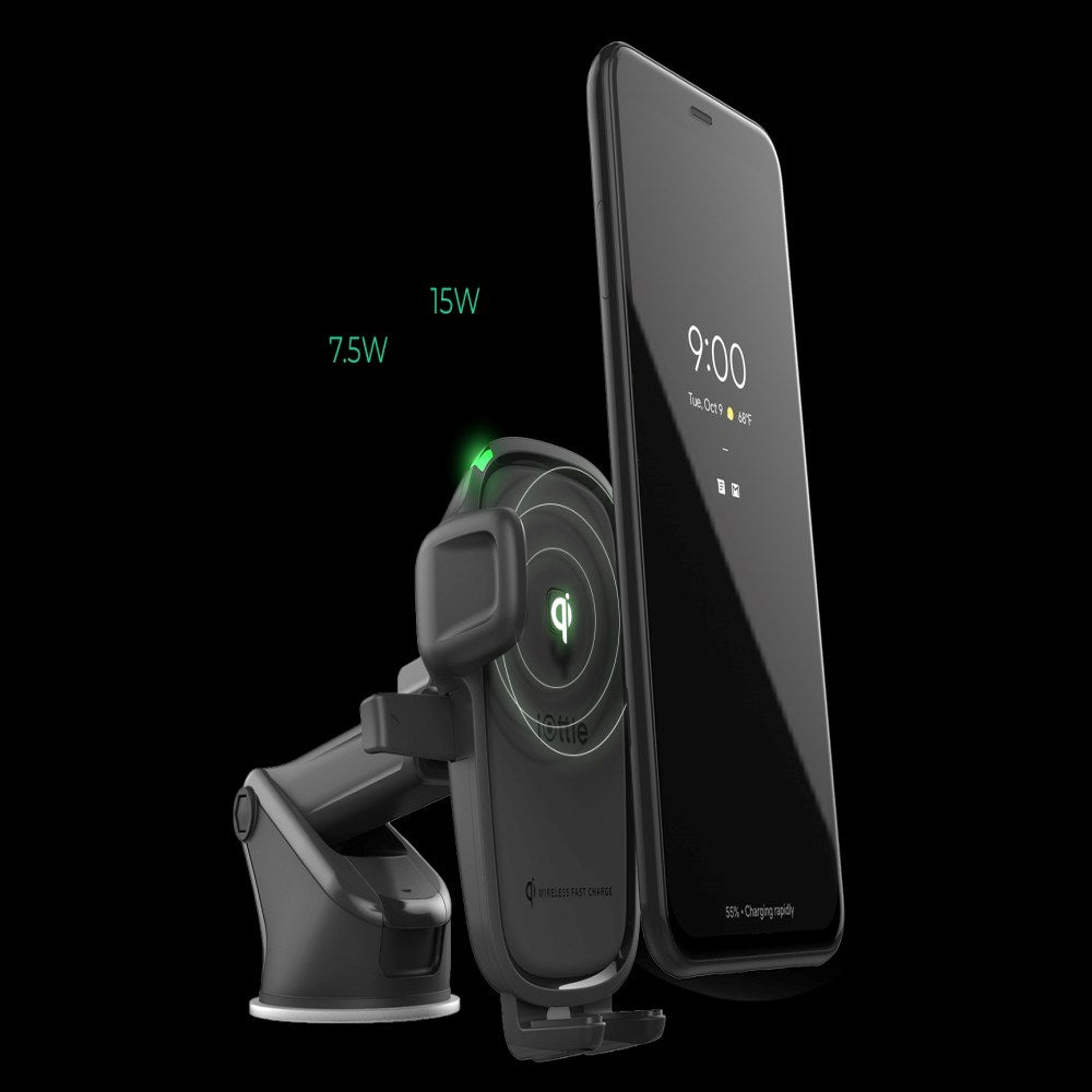 iOttie Qi Mobilholder m. Trådløs Opladning - Instrumentbræt / Forrude - Sort