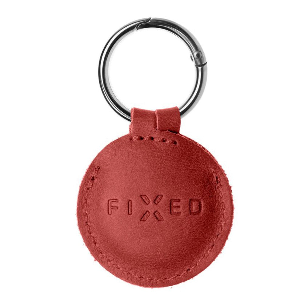 Fixed Airtag Læder Cover m. Karabinhage - Rød