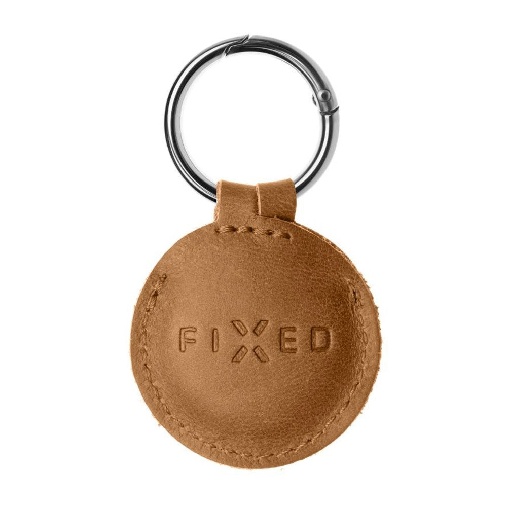 Fast Airtag-skinndeksel m. Karabinkrok - Brun