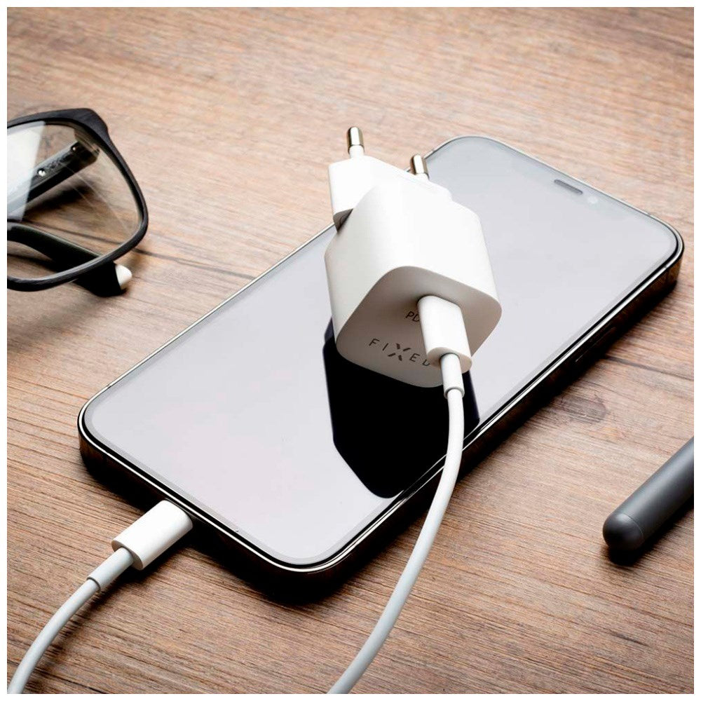 Fast 20W USB-C PD hurtigvegglader m. USB-C til Lightning-kabel - Hvit