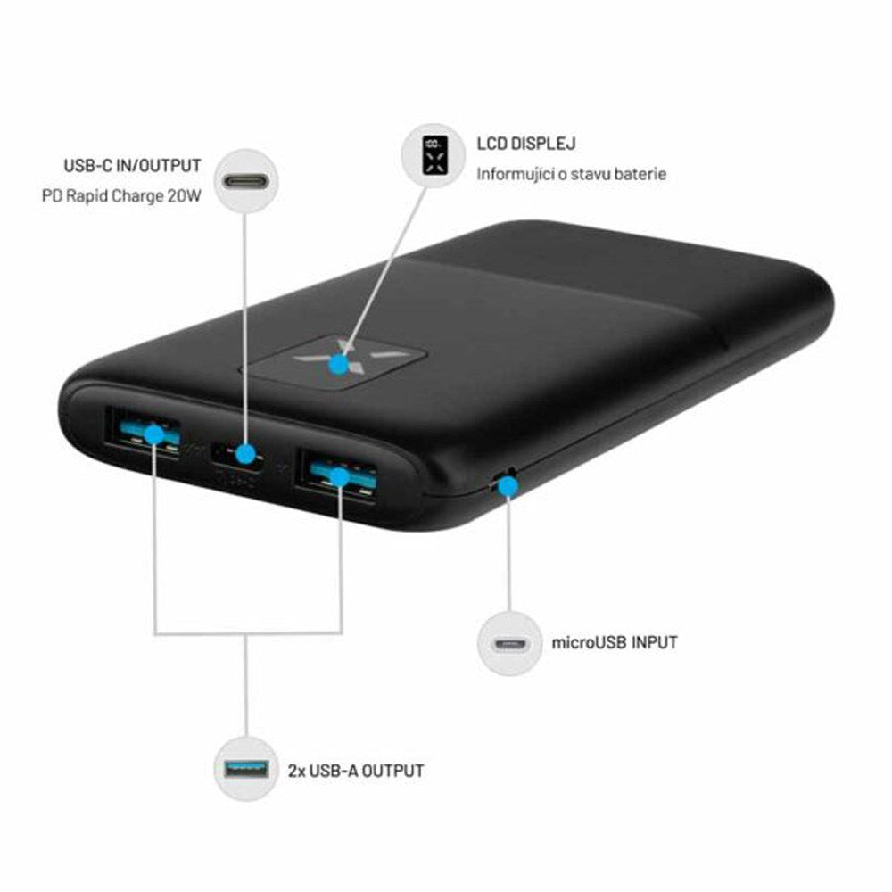 Fast USB-C 20W Power Bank 10 000 mAh - Svart