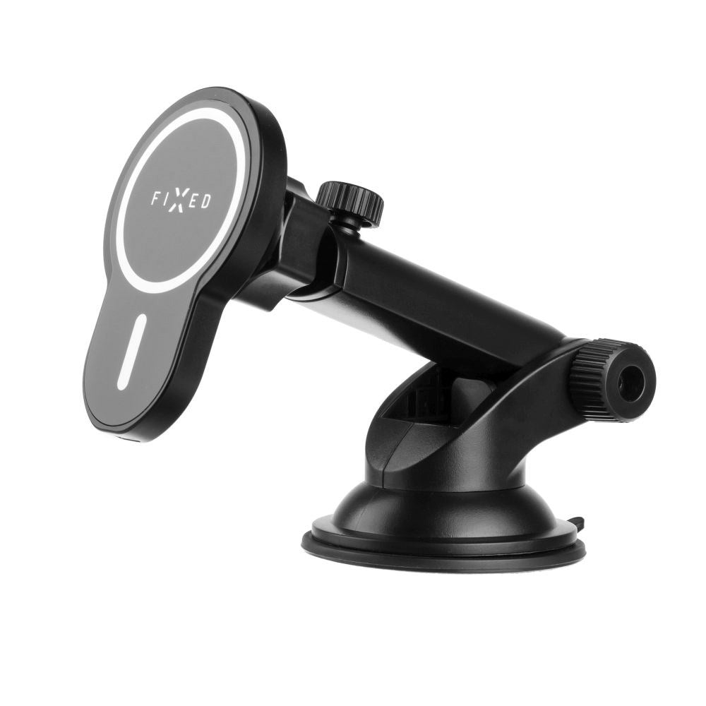 Fast MagClick XL magnetisk mobilholder m. Trådløs lading 15W - MagSafe-kompatibel - Svart