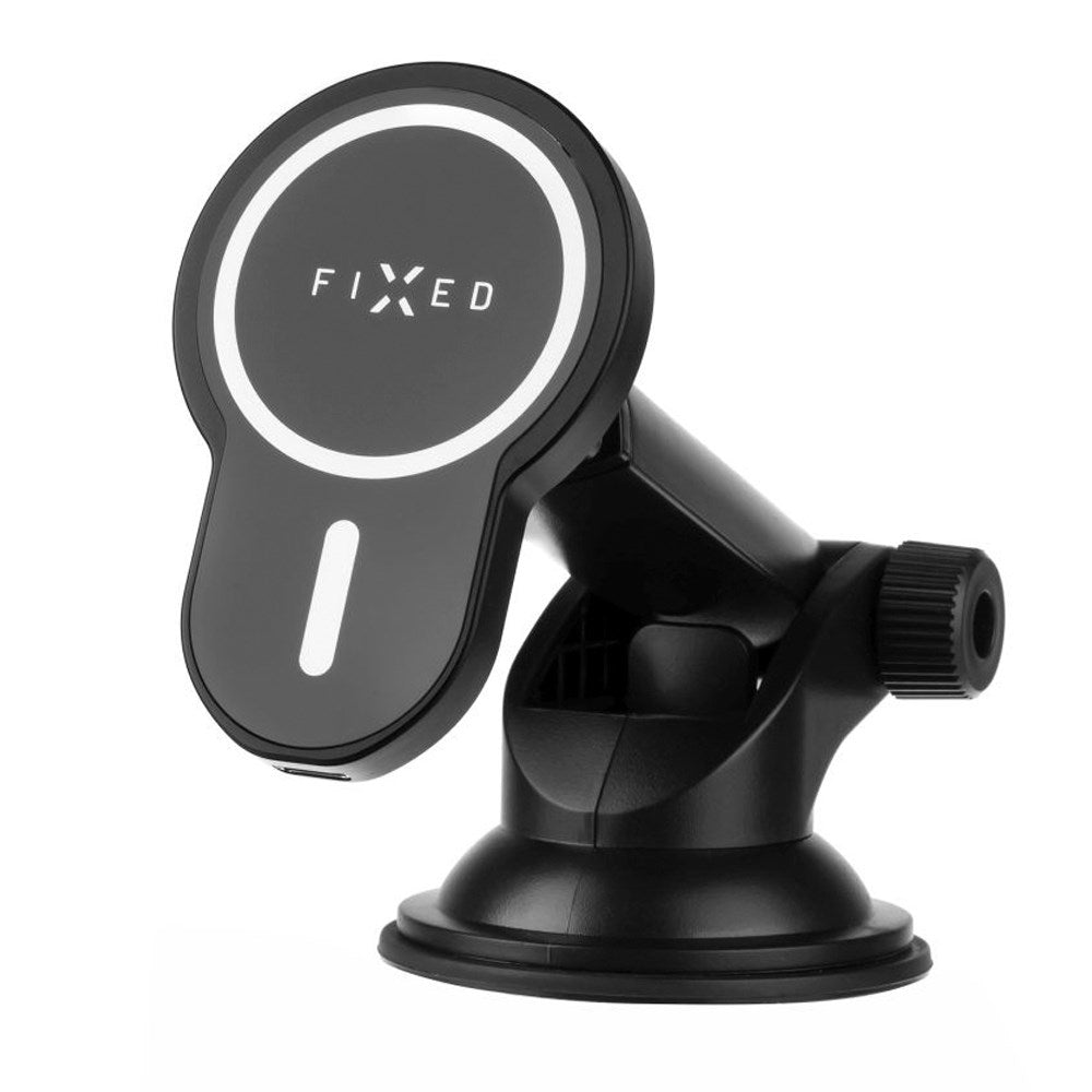 Fast MagClick XL magnetisk mobilholder m. Trådløs lading 15W - MagSafe-kompatibel - Svart