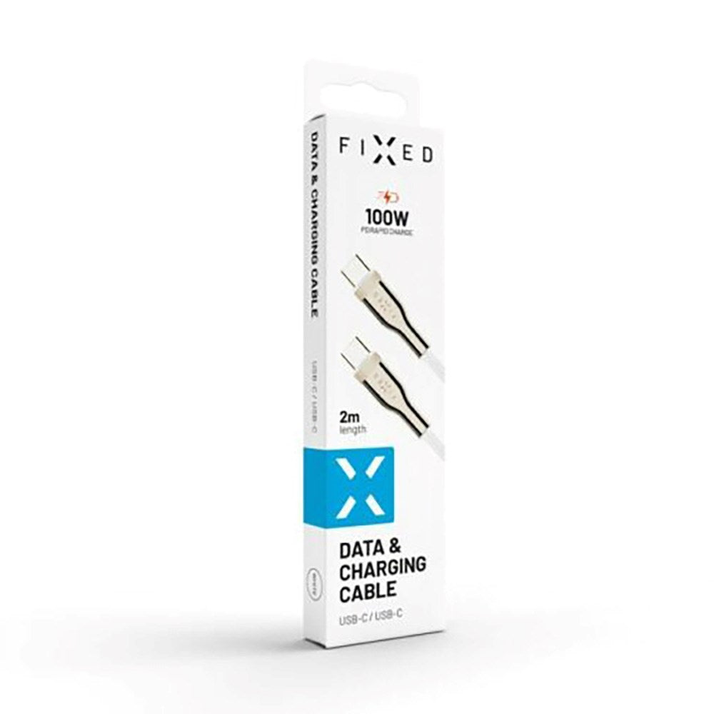 Fast metall 100W USB-C til USB-C PD-kabel 2m - Hvit