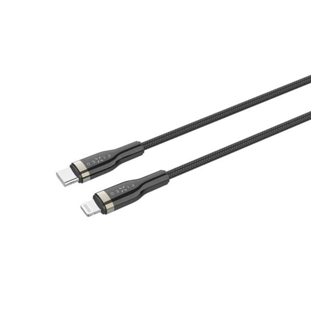 Fast metall USB-C til Lightning MFi PD-kabel 60W 50cm - Sort