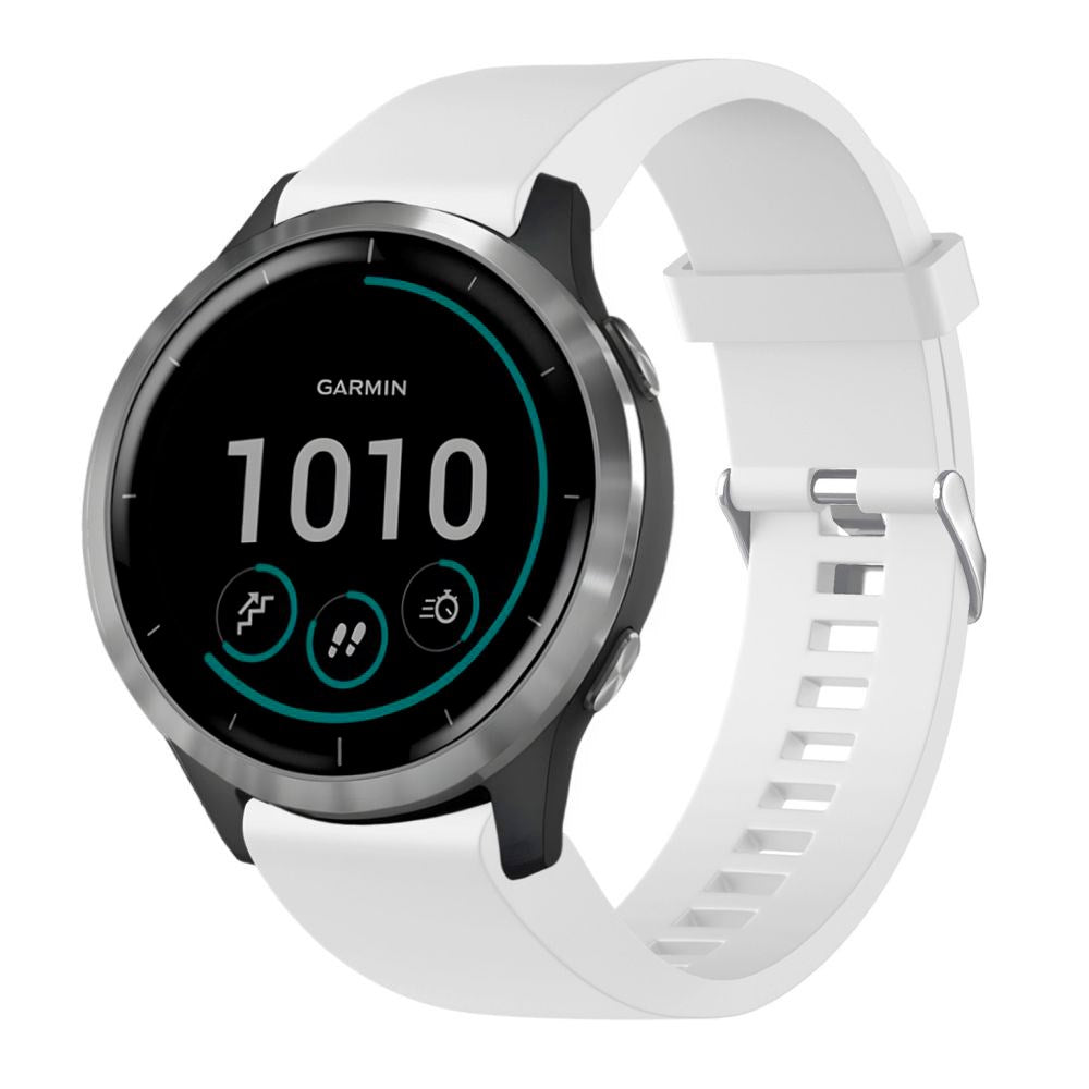 Fast Universal Garmin 20mm silikonstropp m. QuickFit - Hvit