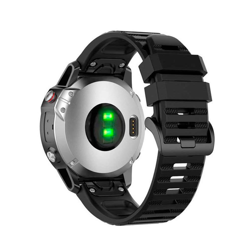 Fast Universal Garmin 22mm silikonstropp m. QuickFit - Svart