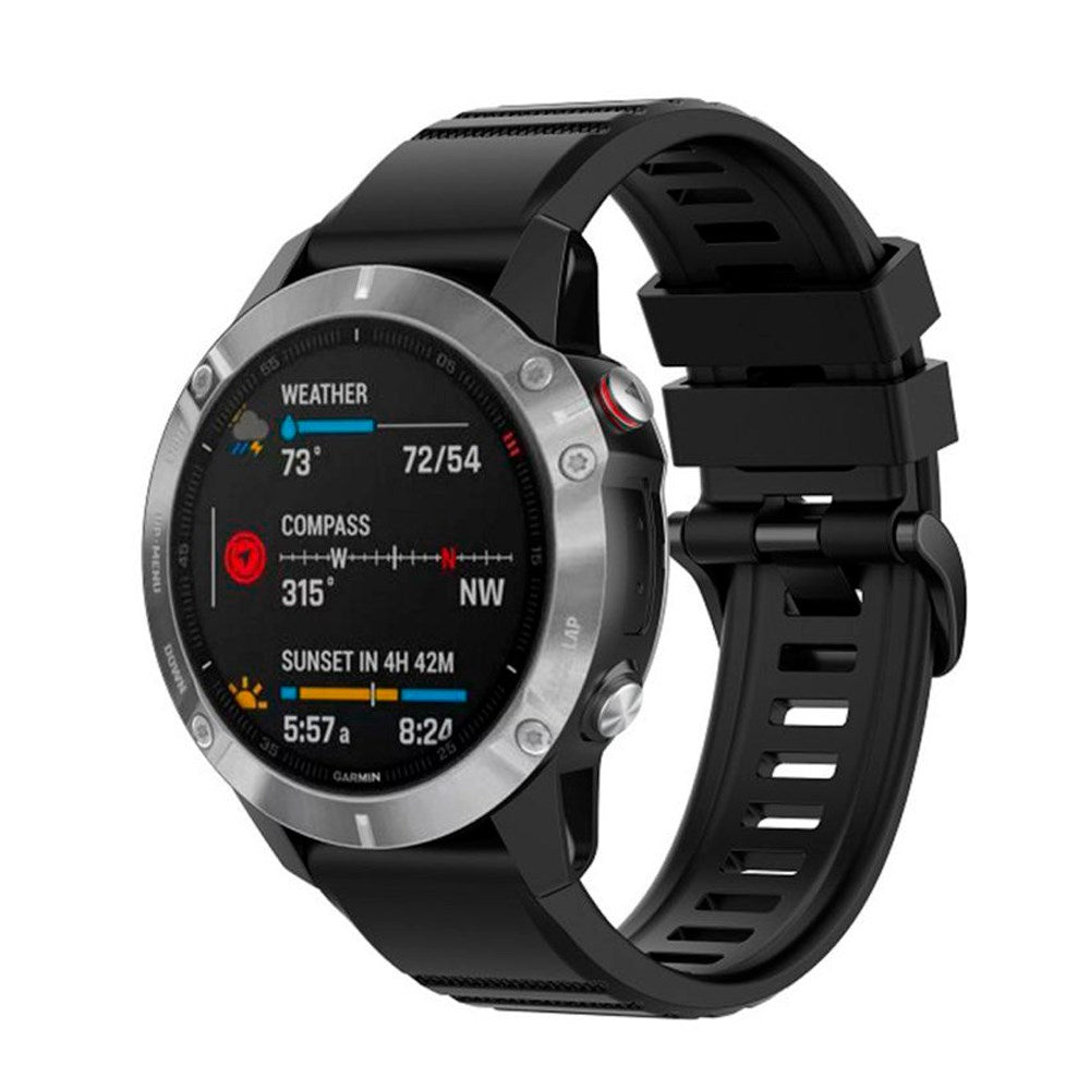Fast Universal Garmin 22mm silikonstropp m. QuickFit - Svart
